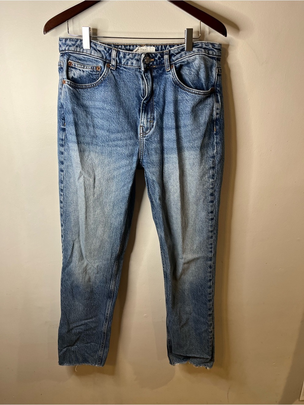 Top Shop Jeans Light Blue Straight Leg Denim Size 10